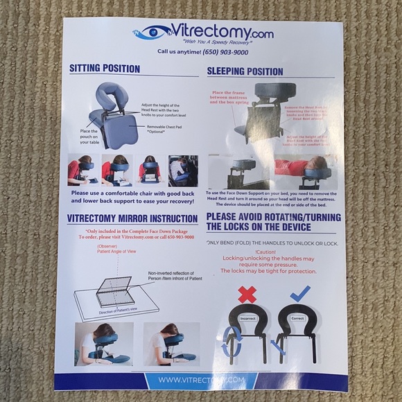 Portable Massage Chair, Headrest,  and Mirror or for Vitrectomy - Picture 2 of 6